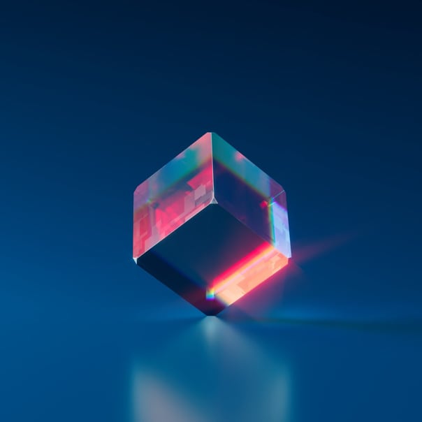 clear colorful cube